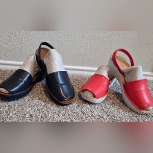 2 Pair Of Kenneth Cole Reaction Glass Slingback Sandals